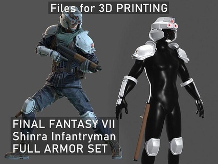 final fantasy 7 - shinra infantryman armor set vii character finalfantasy cosplay cloud games toys game accessories 3d print model - Mito3D