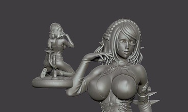 final fantasía au ru 3dprint impresión imprimible fácil niña nsfw hermoso lindo sexy juegos juguetes 3d print model - Mito3D