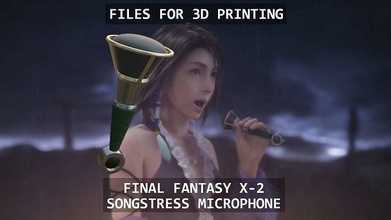 final fantasy x-2 - songstress microphone character games toys cosplay printable 2 yuna game accessories 3d print model - Mito3D