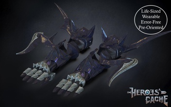 fantasia xiv dragão armaduras braço dragão cavaleiro vambrace braçadeira pulseira manopla cosplay suporte metal aço ffxiv jogos brinquedos acessórios 3d print model - Mito3D