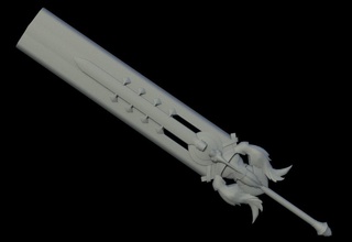 fantasia xv ffxv difícil beira espada larga cosplay impressão jogos brinquedos 3d print model - Mito3D