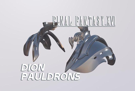 fantasia xvi dion matéria leitura pauldrons ffxvi ff16 jogos brinquedos videogame acessórios homem sábio ombro armaduras cosplay suporte 3d print model - Mito3D