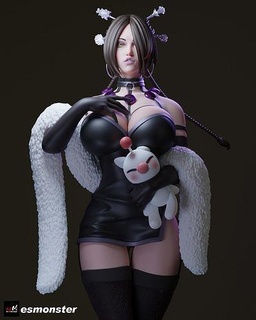 Final Fantasy Lulu weibliche Figur weiblich Charakter Körper Frau Anatomie Kunst Skulpturen 3d print model - Mito3D