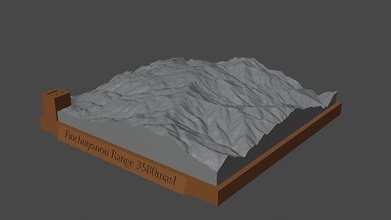 finguiyanou rango montaña paisaje volcán terreno ambiente naturaleza fotogrametría elevación dem Ciencias 3d print model - Mito3D