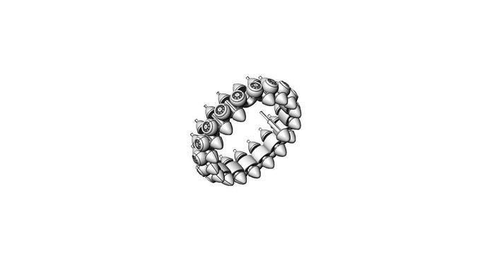 ince moda yüzük elmas mücevher cartier sırlı çelik metalik nişan takı yüzükler 3D print model - Mito3D