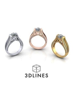 joalheria anel 1 5 ct platina Projeto arte ouro imprimível prata argolas jóia jóias diamante luxo moda gema designer Casamento noivado brilhante quilate 3d print model - Mito3D