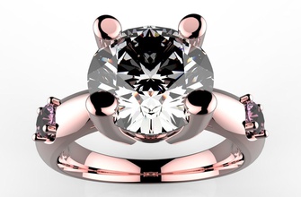 gioielli donna anello trilogy - cc41 3d trilogia cg i diamanti spazio anillo bijoux bigiotteria oro argento modello cad donne regalo idea usa amore si anelli 3d print model - Mito3D