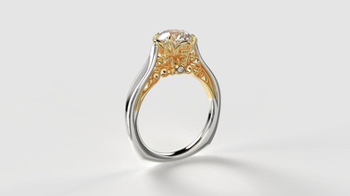 bijoux bague or argent diamant imprimable engagement mariage gemme bijou mode brillant anneaux 3d print model - Mito3D