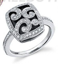 fine bague en onyx d'autres couleurs sombres de la pierre bijoux des beaux l'anneau sombre couleur les anneaux 3d print model - Mito3D