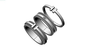 t ince yüzük tiffany altın gümüş moda nişan düğün cad elmas mücevher takı yüzükler 3d print model - Mito3D