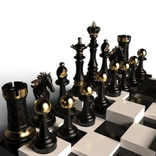 ajedrez conjunto reina empeñar caballero caballo trozo obispo medieval castillo torre rey colección juego juegos juguetes tablero 3d print model - Mito3D