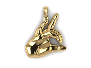 finger hand pendant jewelry gold charm 3d cad pendants 3d print model - Mito3D