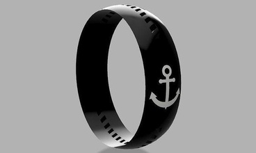 finger ring rings anchor jewelry fashion 3d print model - Mito3D
