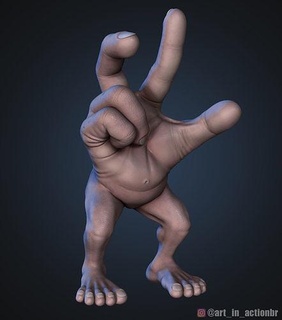 finger toy character cartoon art sculpture 3dprint mrfinger hand horror terror fantasy challenge games toys 3d print model - Mito3D