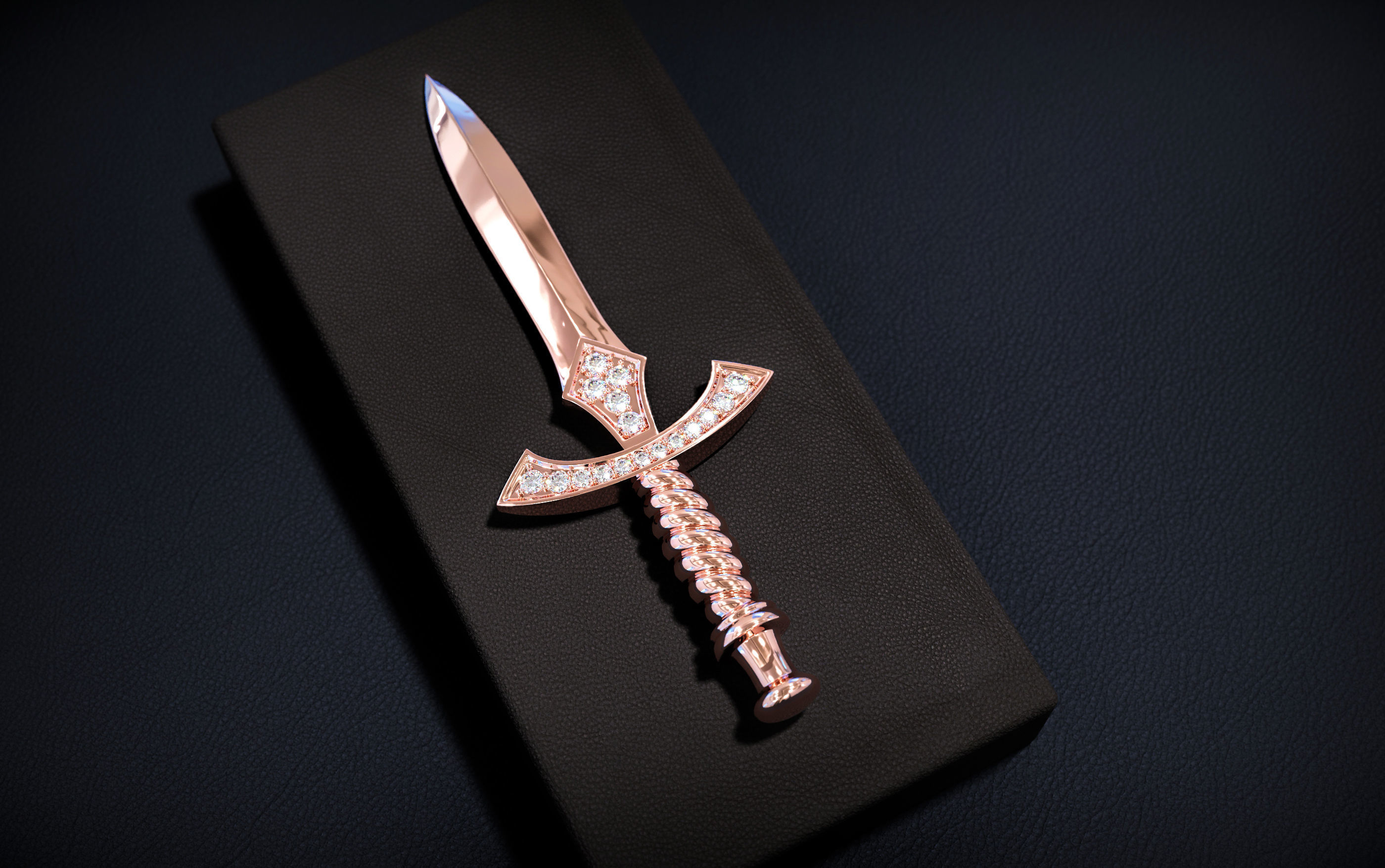 finish smoking cigar jewelry diamond luxury sword gemstone jewellery wax printable style fashion print gem smoke silver weapon knife other 3D print model - Mito3D