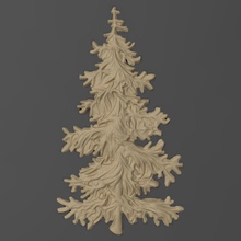 köknar ağaç bas rahatlama cnc ladin iğne yapraklı çam bitki heykel oymacılık kalıp 3d baskı yazdırılabilir obj stl zbrush artcam sanat heykeller 3d print model - Mito3D