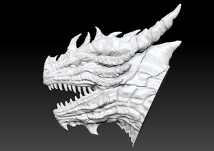 fire dragon head monster fantasy big creature art magical dinosaur nature beast sculptures 3d print model - Mito3D