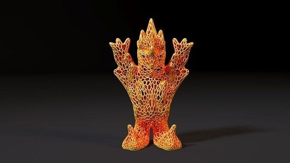 fogo elementar 2 Voronoi dnd fantasia miniatura tampo mesa lava magma criatura vulcão ficcional humanóide fada arte esculturas 3d print model - Mito3D