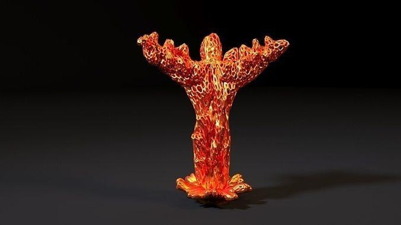 fogo elementar Voronoi dnd fantasia miniatura tampo mesa lava magma criatura vulcão ficcional humanóide fada arte esculturas 3d print model - Mito3D