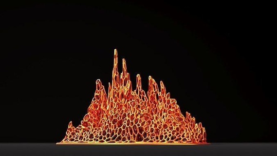 fire flame voronoi bonfire halloween lamp decor decoration night nightlight art 3d print model - Mito3D