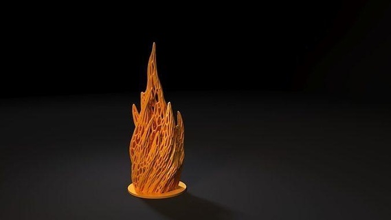 fire flame voronoi halloween lamp lighting decor decoration night bonfire art 3d print model - Mito3D
