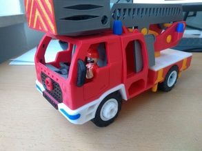 fuego camión escalera juguete completamente 3d imprimible bomberos bombero camiones juguetes mecánico 3dprint impresión totalmente montaje bricolaje diy proyecto coches vehículo juegos niños 3d print model - Mito3D