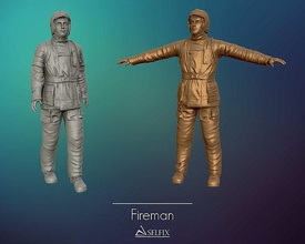 feuerwehrmann 3d skulptur statue modell kunst skulpturen 3d print model - Mito3D