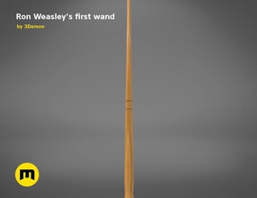 bacchetta of ron weasley arry vasaio sillabare fantasia hogwarts cosplay costume magia mago procedura guidata giocattolo stampa 3d postprocess film giochi giocattoli 3d print model - Mito3D