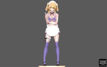 fischl genshin impact maid statue cute girl game anime character 3d print model art sculptures 3d print model - Mito3D