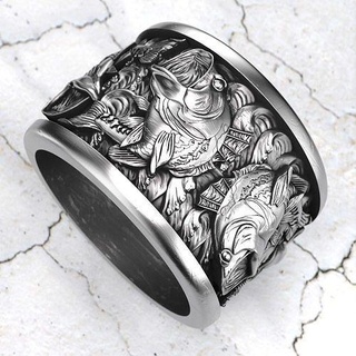fish ring joyería joya imprimible plata anillos anillo pez ola koi pescador pescar 3d print model - Mito3D