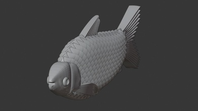 fish 3d model one sculpture animal animals aquatic art sculptures 3d print model - Mito3D