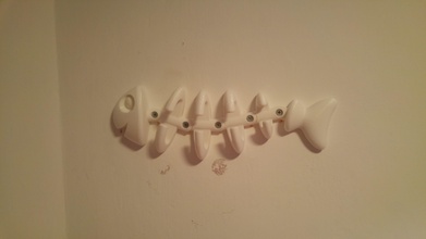 pesce osso parete appendiabiti abiti corridoio casa accessori 3d print model - Mito3D