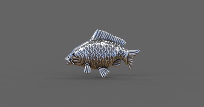 carpa pez colgante pendiente animal agua acuático río pescar submarino naturaleza joyería joya plata oro collar colgantes carpa 3d print model - Mito3D