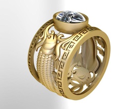 balık ejderha takı logo yüzükler kolye yazdır tasarım anıt sanat altın platin indir gümüş kahyalar elmas mücevher modern maymun 3d print model - Mito3D