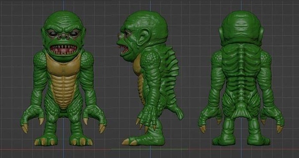 pez demonio necrófago v2 monstruo personaje criatura horror miniaturas figuritas demonios esculturas juegos juguetes 3d print model - Mito3D