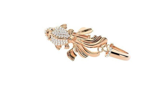 fish high jewelry diamond bracelet 3dm stl renders details chain heavy unisex printable jewel wedding jewellery luxury bracelets cuban italian 3d print model - Mito3D
