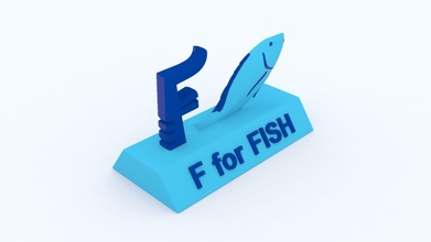 f fish model business one technology isolated conceptual idea learning kids education alphabetical english 3d printable games toys 3d print model - Mito3D