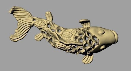pesce collana design arte Drago illustrazione disgiunto animali gioielleria collane 3D print model - Mito3D