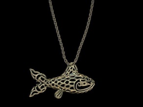 fish necklace jewellery jewelry gold jewel brilliant silver diamond ring sterling fashion beauty printable necklaces 3d print model - Mito3D