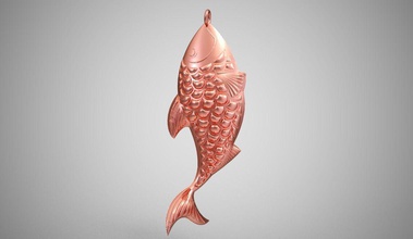 fish necklace jewelry sea salmon water ocean tuna seafood tropical shark coy gold hook goldfish chain jewellery bracelet earrings ring necklaces 3d print model - Mito3D