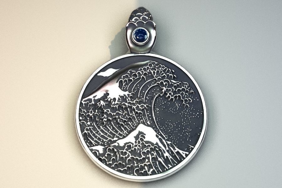 fish ocean wave jewelry fiah freedom world home pendants 3D print model - Mito3D