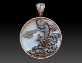 fish pendant sea nature cnc pendantfish jewelry pendants fishing aquatic 3d print model - Mito3D