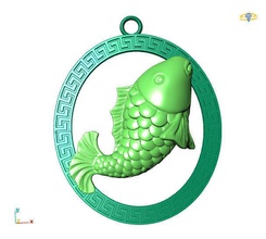 poisson pendentif animal conception art symbole image bijoux pendentifs 3d print model - Mito3D