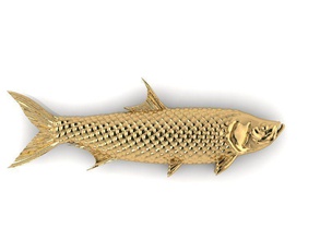 Fisch-Anhänger Schmuck Fisch gold Tier Meeresfrüchte Anhänger Charme cad 3d rhino matrix - 3d print model - Mito3D