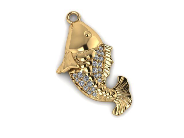 les poissons pendentifs bijoux du poisson de la mer lustre nature 3D print model - Mito3D
