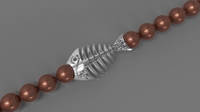 poisson squelette bracelet pierres bijoux or argent bracelets gemme balle brillant mode beauté saphir sterling boucle d'oreille 3d print model - Mito3D