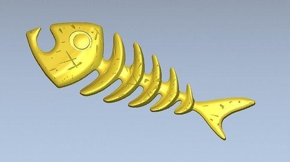 poisson squelette 3d modèle stl maison décor océan mer animal nature 3d print model - Mito3D