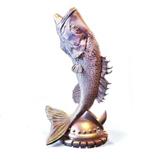 les poissons de la statue art du poisson le rouge l'échelle fruits mer aquatiques thon détaillée d'impression animal l'océan rock plage antique pêche rivière prix animaux médaille sculptures 3d print model - Mito3D