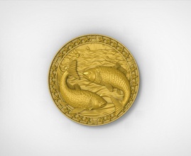 pesce zodiaco 3d stampa modello oro argento sterlina gioielleria platino bianca ciondoli 3d print model - Mito3D