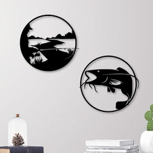 fisher man wall decoration art nature fish fishing living room home decor 2d 3d printing indoor sea other 3d print model - Mito3D